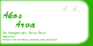 akos arva business card